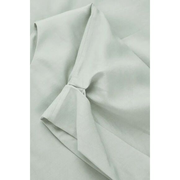 COS Cupro Cotton Short Roll Sleeve Crew Neck Shift Dress in Celadon Green Size 6 - Picture 7 of 13